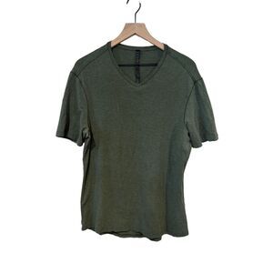 Lululemon Athletica Up Front Short Sleeve V Neck Green Men's Size L Tee